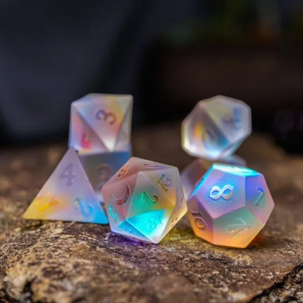 Phantom Crystal Frosted Relief Dice - Image 4