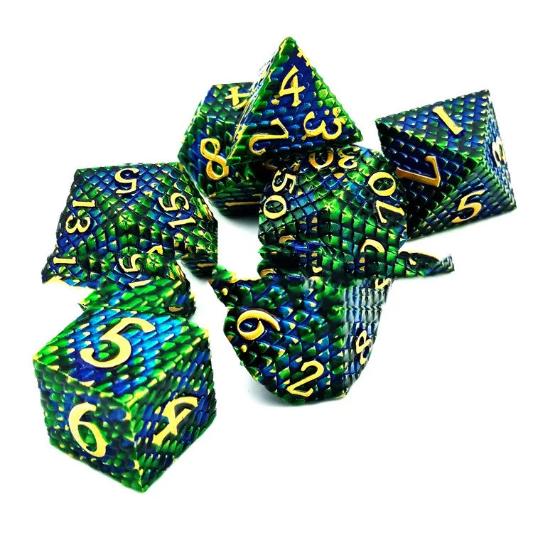 Metal Dragon Scale Dice Set - Image 3