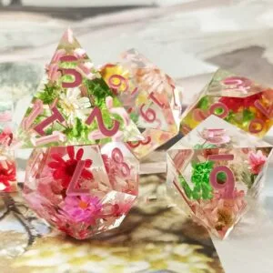 Transparent Polyhedron Resin Dice Set