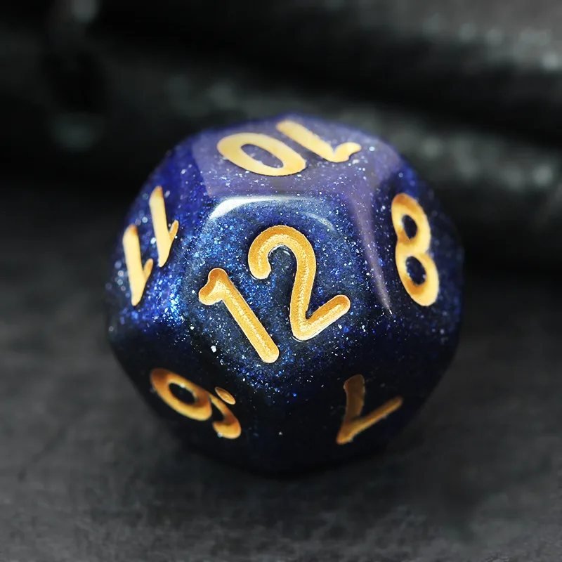 Black And Blue Starry Sky Dice Set - Image 4