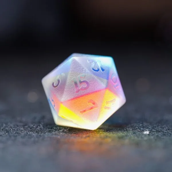 Phantom Crystal Frosted Relief Dice - Image 2