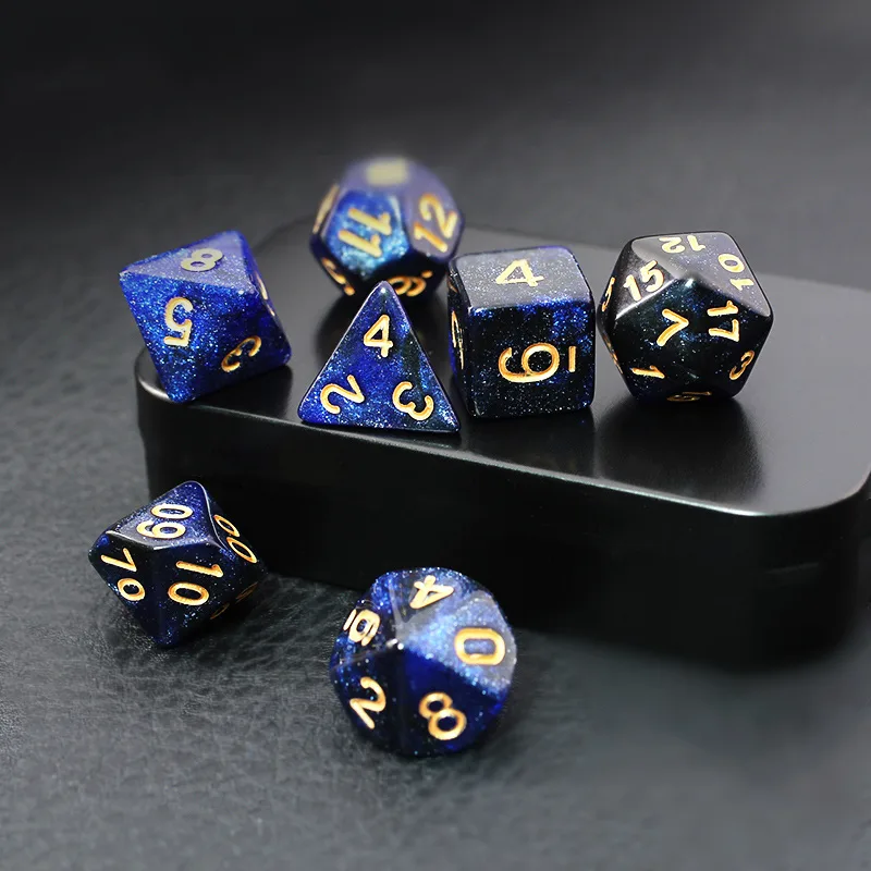 Black And Blue Starry Sky Dice Set - Image 5