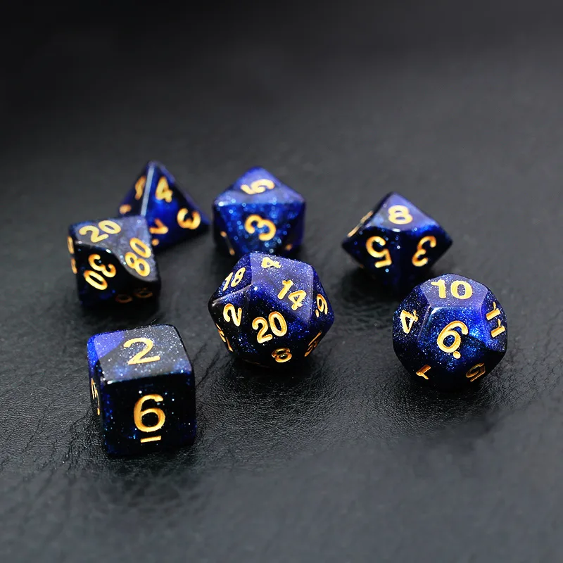 Black And Blue Starry Sky Dice Set