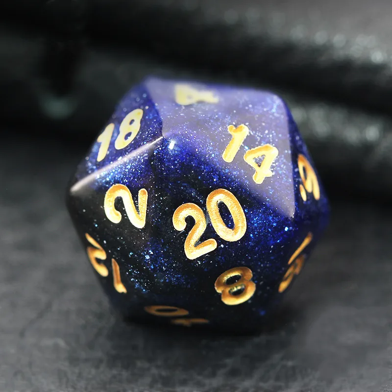 Black And Blue Starry Sky Dice Set - Image 3